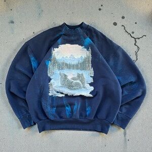 vintage 90s wolf nature crewneck sweatshirt